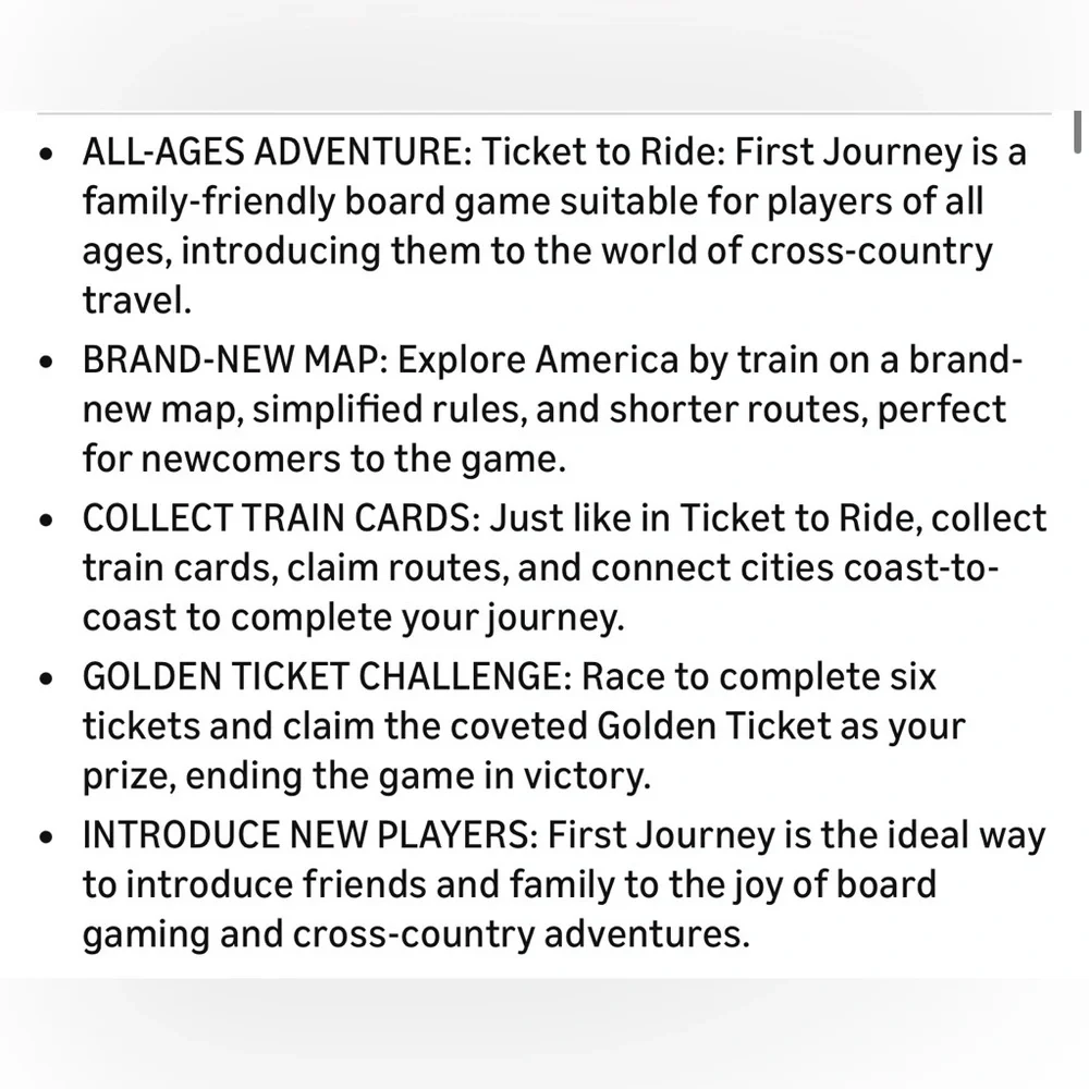 Ticket to Ride: First Journey Kids Board Game Like New